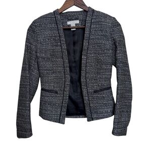 H&M Black and Gray Tweed Blazer Size 4